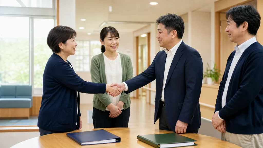 社会福祉法人間の障害福祉サービス事業譲渡を象徴する引継ぎの場面
